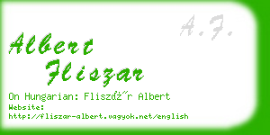 albert fliszar business card